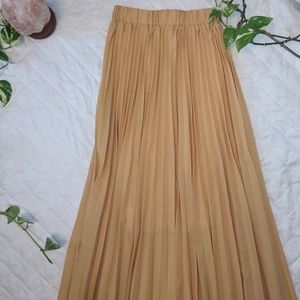 Long yellow chiffon maxi skirt